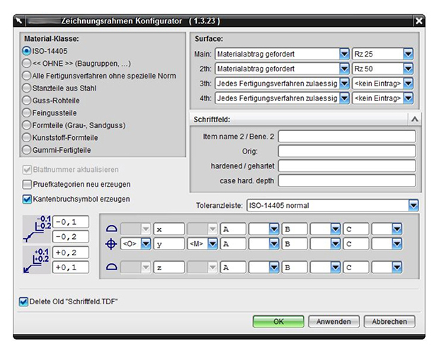 Drawing Frame Configurator